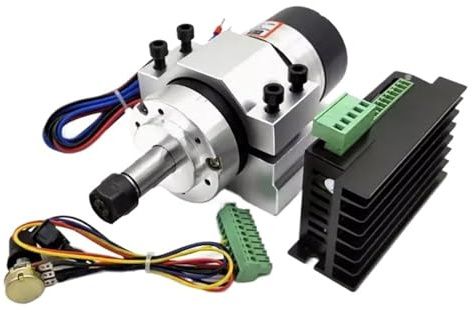 Luftgekühlte Spindel 300 W/400 W/500 W bürstenloser Spindelmotor ER11 DC-Motor for CNC-Fräsen mit Treiber 55-mm-Klemmhalterung für DIY-Gravuren(300w kit)
