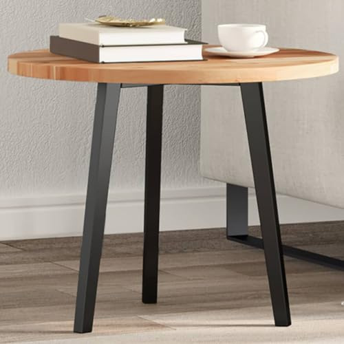 HETFTJN Tischplatte rund 50x2 cm aus massivem Akazienholz mit Naturöl Finish Moderne Holzplatte für Esstisch Couchtisch Küche Balkon und Home Office
