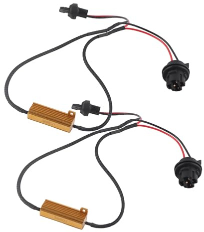 Funien 50W8RJ 7440 T20 Hyper Flash Fix Männlich Weiblich Stecker 16 Gauge Plug and Play Kabelbaum für Blinker mit ABS-Adapter für Universelle Passform für