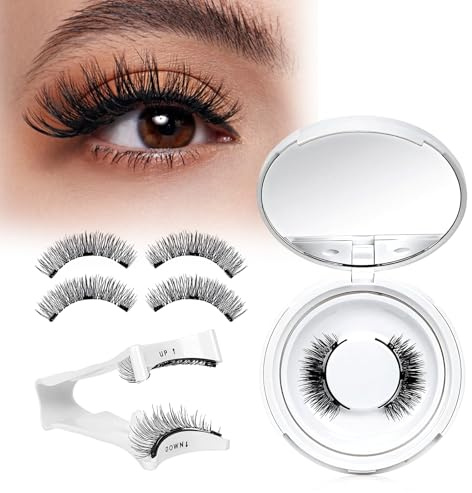 Faux Cils Magnetique,Faux cils magnetique aspect naturel,Réutilisable faux cils avec applicateur,Facile à porter et à enlever avec instructions,aucune colle requise