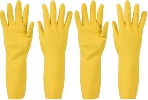 Sorbo Haushaltshandschuhe XL – Extra langes Bündchen – Rutschfestes Griffprofil – Für Haushalt & professionelle Reinigung – Gelb – Bequeme Passform – Aus flexiblem Latex