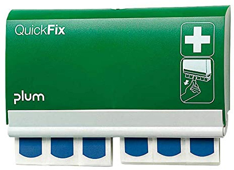 Plum 5503 Pflasterspender, QuickFix mit Zwei Nachfüllpacks mit je 45 Detektablen Pflastern, (B x H x T) 232.5 x 133.5 x 33mm
