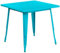 Flash Furniture Felix Tisch für den Innen- und Außenbereich, 80 cm, quadratisch, Kristall, Blaugrün