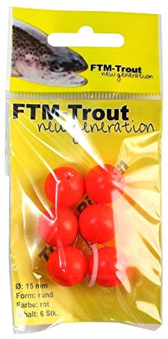 FTM Trout Unisex – Erwachsene 10C8070361C10 Pilotkugeln Forellen Bissanzeiger rund Trout Piloten Schwimmer Forellenposen (rot, 15 mm), Bunt, Normal