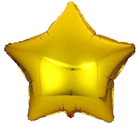 Kopper-24 Folienballon Stern 45 cm Luftballon Hochzeit Helium Ballon 18 Zoll Heliumballon Star Sternenballon XL Geburtsatag Party Deko Dekoration bunt JGA Folie Sterne (Gold)