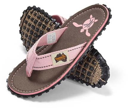 Gumbies Islander Flip-Flops | Unisex Classic Canvas Flip-Flops with Recycled Rubber Outsole & Cotton Footbed | Contoured, Lightweight & Everyday Comfortable | Grey Turtle | EU 38
