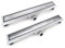 VBChome Canaletta di scarico a doppio lato Duplex, autopulente, con sifone antiodore, da 60-120 cm, per bagno, lavanderia, balcone, docce molto piatte, Argento