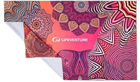 Lifeventure Recycled SoftFibre Travel Towel — Compact, Lightweight Quick-Dry Sports & Beach Towel, Sand-Free Design, Giant (Mandala)