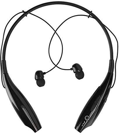 Topiky Bluetooth-Headset 3.0, HV-800 HiFi-Stereo-Nackenbügel Bluetooth-Kopfhörer Einziehbarer kabelloser Sportkopfhörer mit magnetischen Ohrhörern für Sport, Laufen(Schwarz)