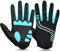 Cevapro Fahrradhandschuhe Herren Damen rutschfeste und stoßdämpfende Mountainbike Handschuhe mit Gel für Radsport Fitness Downhill (Blau-Schwarz, XXL)