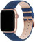 Fullmosa Correa para Apple Watch, Correas de Cuero Genuino Compatible con Apple Watch SE Series 8 Series 7/6/5/4/3/2/1/Se/Se2, Azul oscuro + hebilla de Oro rosa,42mm/44mm/45mm