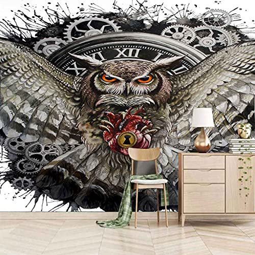 FVGKYS Tapeten Benutzerdefinierte 3D Fototapete Wandbild Wandtattoo Tier Eule Selbstklebend Tapeten Große Wandbilder Wohnzimmer Sofa Schlafzimmer Hintergrund Wandbild 400x280cm