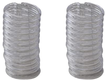Duschvorhangringe aus Kunststoff, oval, leicht gleitend, transparent, 24 Stück