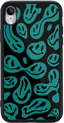 MAYCARI Aesthetic Case Compatible with iPhone X/iPhone Xs for Girls Women Children Happy Smile Face Hippie-C Print, Hard Back Case with Soft TPU Bumper Protective Case for iPhone X/iPhone Xs