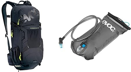 EVOC FR ENDURO BLACKLINE 16L Outdoor Protektor Backpack HYDRATION BLADDER 1,5 Trinkblase für den Rucksack (Größe: S, Rückenprotektor, AIR SYSTEM Technologie), Schwarz/Carbon Grau