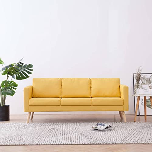 Mogou 3-Sitzer-Sofa, Schlafsofa, Schlafcouch, Couch Mit, Sofa Bed, Sofas & Couches, Bettsofa, Stoff Gelb
