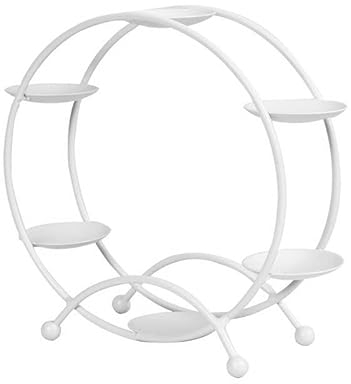 Riesenrad-Präsentationsständer, Riesenrad, Cupcake-Ständer, Dessert-Serviertablett, Metalldrahtrahmen mit 6 Tassenkuchen-Displayhalter, Cupcake Servierhalter Cupcakes Halter Rack für Hochzeiten(Weiß)