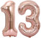 D2D | Party Balloon Zahl 13 XL in Rosé - Größe: 80 cm - Folienballons - Geburtstagdeko - Zahlenballons - Helium Ballons