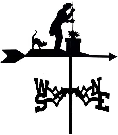 Veleta De Metal, Veleta Retro Veleta Granja Veleta Chimenea Barrido Indicador De Dirección del Viento, Herramientas De Medición del Viento del Patio con Adornos De Animales para Jardín Patio Adorno