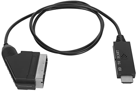 HDMI-zu-SCART-Konverter, HDMI-zu-Scart-Audio-Adapter Unterstützt PAL B N M NTSC M J Nc- für Fernseher, VHS-Videorecorder, DVD-Recorder