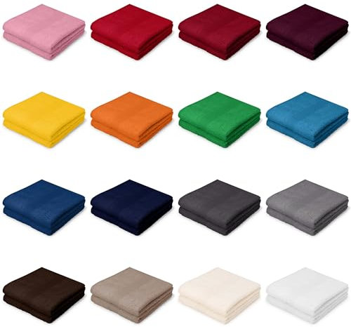 Posteli Handtuch-Set aus Luxus Serie 100% Baumwolle in 8 Größen & 17 Farben verfügbar, Farbe: ORANGE, Größe: 2er Pack 100x200cm - XXL Saunatücher