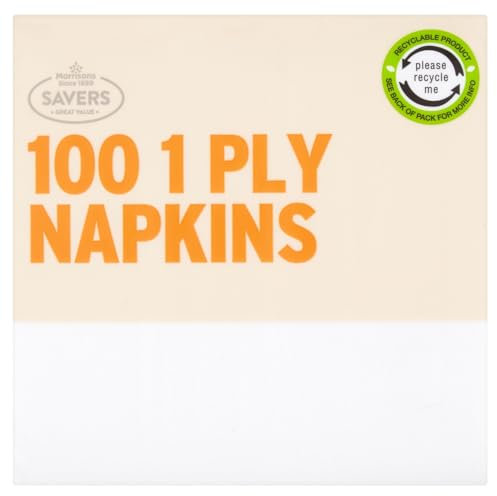 Morrisons Savers 1 Ply White Napkins, Pack of 100
