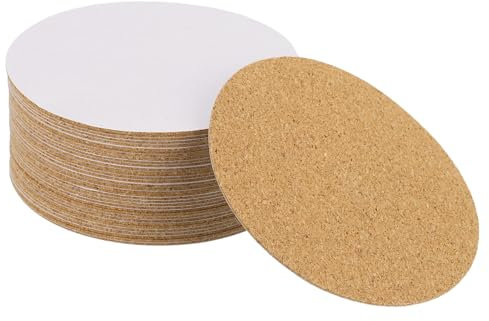sourcing map 90mm(3.54) Round Coasters 1mm Thick Cork Cup Mat Pad for Tableware 36pcs