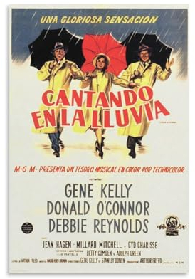 Filmposter Singin in The Rain (37) Gemälde auf Leinwand, Wandkunst, Poster, Rollbild, Druck, Wanddekoration, Heimposter, 40 x 60 cm