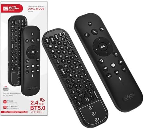 GREVA Fernbedienung mit Tastatur und Maus Funktion, Kabellose Bluetooth Fernbedienung TV Ersatz, IR Fernbedienung Universal mit IR-Lernfunktion für Android Smart TV Box, Projektor, HTPC