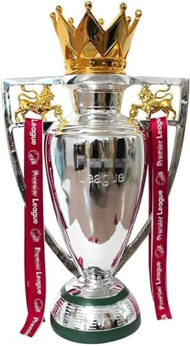 JEXUUD Trophée de Football, Résine Trophée de la Ligue des Champions Répliques, 16-77cm Coupes de Premier League avec Ruban pour Décoration de Bureau (44cm)
