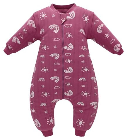 Baby Schlafsack, Schlafsack mit Füßen 2.5 TOG Babyschlafsack Kinder Bio Baumwolle Schlafsäcke extra Soft Schlafanzug für Jungen und Mädchen