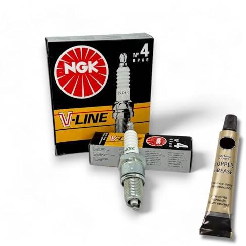 4x Zündkerzen V-Line passt für Renault Clio I 1.8 88PS Bj. 1991-1998 + Kupferfett