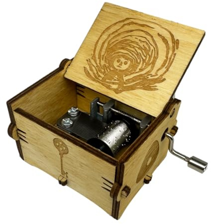 Youtang Coraline Spieluhr Gravierte Holzgeschenke Mini Musikbox Spielen Träumen für Geburtstag/Jahrestag/Valentinstag/Weihnachten (Handkurbel, Braun)