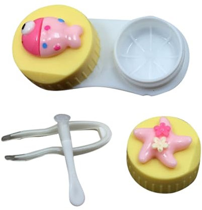 MYSUNBAR Storage Container for Contact Lenses Cute Fish Contact Eye Lens Storage Case Contact Lenses Box Travel Kit, multicoloured, Pocket organiser