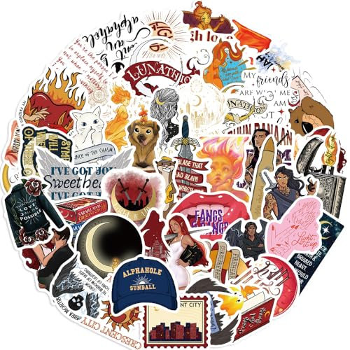50Pcs Crescent City Stickers Laptop Car Scrapbook Phone Skateboard Suitcase Luggage Bike American TV Series Vinyl Waterproof Aesthetic Personalised Stickers for Teens Boys Girls Adults