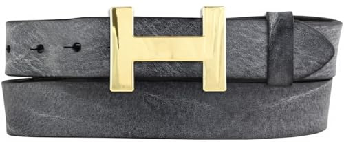 Damen-Gürtel HERMINE aus weichem Vollrindleder Vintage-Look 3 cm | Leder-Gürtel für Damen 30mm | Schmaler Ledergürtel Vintage für Damen 30mm | Gold glänzend