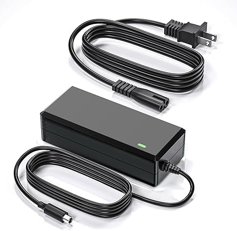 Abatinvo Caricatore da 42 V, 1,7 A, per scooter Ninebot Segway ES2/ES4/E22/F20A/F25/F30/F40/D18/D28/D40/F2/F2 Plus/F2 Pro/Air T15/E2 Pro KickScooter con batteria agli ioni di litio da 36 V
