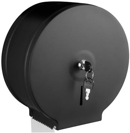 Commercial Jumbo Toilet Paper Dispenser With Shelf 9 Inch Roll 2.5 Core Stainless Steel Paper Towel Dispenser Wall Mounted Single Roll Toilet Paper Holder Tissue Dispenser (Black)