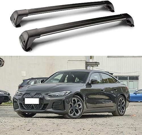GuanLL Dachträger für BMW i4 Gran Coupe 2022 2023 2024 Skiträger Autodächer Relingträger Auto Gepäckträger Schwarz Aluminium Hook Model Aluminium-Snowboard