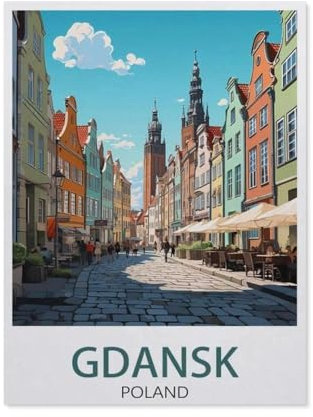 Vintage-Reiseposter Danzig, Polen，Puzzle 1000 Teile Papier Puzzle Erwachsene Kinder Lernspielzeug Familie Dekompressionsspiel（50x70cm）-AM86