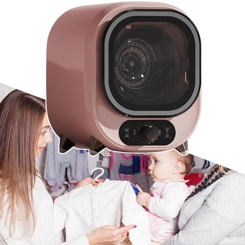 HCAUYNN SèChe-Linge à Chargement Frontal, ArrêT Automatique à L'Ouverture De La Porte, Baril IntéRieur en Acier Inoxydable d'une Capacité De 0,8 Kg, Verrouillage De Porte MagnéTique,Pink