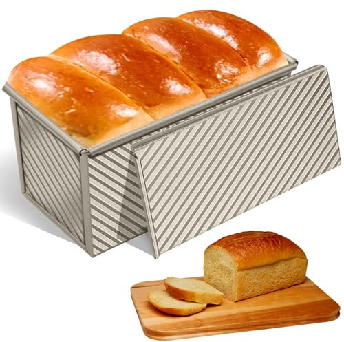QGGTQG Toast Brot Backform Set, Brotbackform mit Deckel Brotbackformen Antihaftbeschichtung aus Kohlenstoffstahl, Belüftungslochdesign Toastbrotform für Backen von Brot, Kuchen und Gebäck