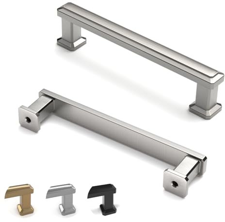 ELEBUILD 12 Pack, 96mm, Chrome, Kitchen Cupboard Door Handles, Cabinet Handle Drawer Pulls for Wardrobe Bathroom