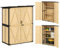 Outsunny Armoire de jardin en bois résistant aux intempéries avec 2 portes, étagères, abri à outils avec toit en asphalte, armoire à outils pour jardin, terrasse, 140 x 74 x 173 cm, bois naturel