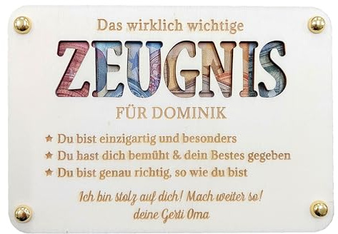 Feenstaub Geldgeschenk Schulschluss Wunscherfüller, personalisiertes Geldkuvert Zeugnis, Geldverpackung, Verpackung für Geldgeschenke zum Abitur, Geld verpacken, Glückwunschkarte Zeugnisgeld
