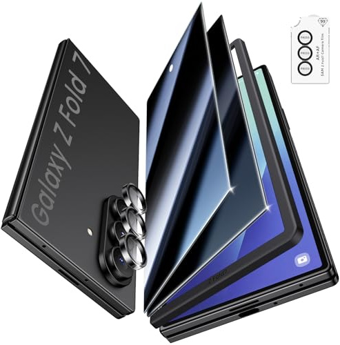 SIXBOX Lot de 2 Films de Protection d'écran pour Samsung Galaxy Z Fold 7 - en Verre trempé Anti-Espion - Dureté du Film 9H - Verre trempé pour Z Fold7