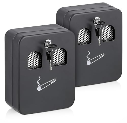 besto Outdoor Ashtray Wall Mounted | Lockable Cigarette Ash Bin Having Removable Inner & Cigarette Motif | Smokers Bin for Office, Garden, Pub, Bar & Club (2)
