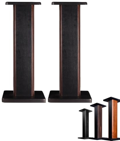 qodxcrfv Pieds Enceintes Bois (60cm) Support Solide à Remplir de Sable - pour Enceintes Bibliothèque & Surround - Expérience Audio Améliorée - Paire