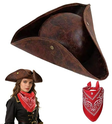 AUNGKWANG Piratenkostüm Zubehör Set, Mittelalter Pirate Herren, Kostüm Halloween Damen Costume, Piraten Augenmaske für Halloween Karneval Cosplay Party