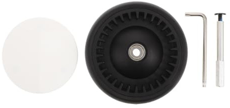ELEOUTI Arrière de Remplacement pour Poussette Bébé, Lot Noir | Caoutchouc et Métal, Interface, Roulement à Billes Haute Précision, Outil de Montage Inclus